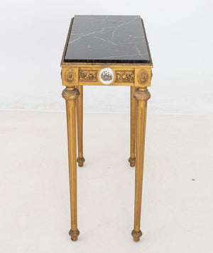 French Neoclassical Marble Top Giltwood Console (9893112938803)