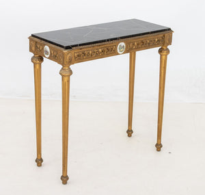 French Neoclassical Marble Top Giltwood Console (9893112938803)