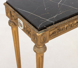 French Neoclassical Marble Top Giltwood Console (9893112938803)