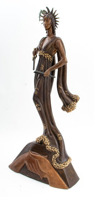 Erte "Peace" Patinated Bronze Sculpture, 1984 (9804701696307)