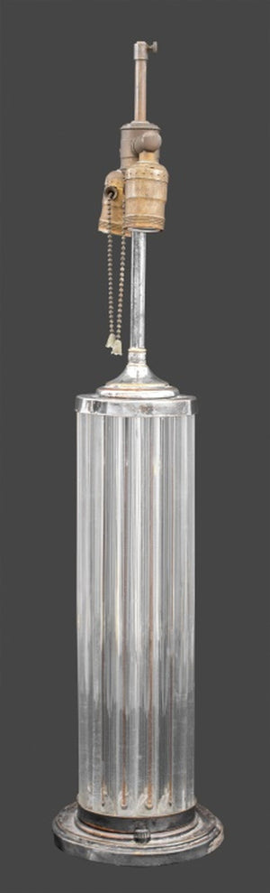 Art Deco Silver Plate Lucite Lamps, Pair (9751877157171)