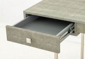 Faux Shagreen and Chrome Desk