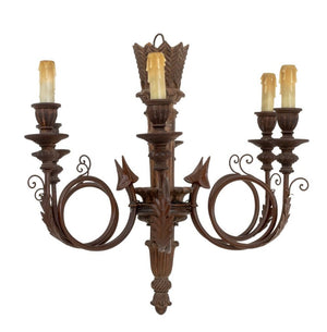 Louis XV Style Wood & Copper Six-Branch Chandelier (9893185225011)