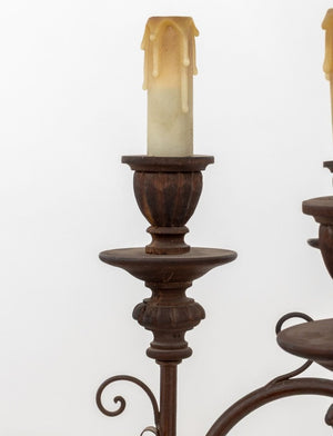 Louis XV Style Wood & Copper Six-Branch Chandelier (9893185225011)