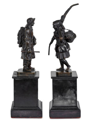 Theodore Blad Patinated Bronzes, Pair (9804743770419)