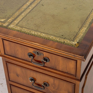 George III Style Yewood Pedestal Desk (9859450503475)