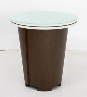 Modern Patinated Metal & Wood Glass Top Tables, 2 (9835715559731)