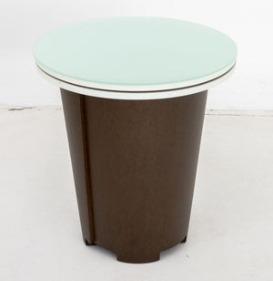 Modern Patinated Metal & Wood Glass Top Tables, 2 (9835715559731)