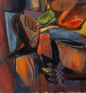 Charles Liberte Cubist Seated Female Nude Oil (9816264835379)