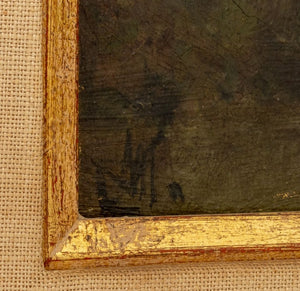 Italian School Crossing Bridge Oil, 19th C. (9767013646643)