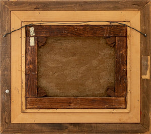Italian School Crossing Bridge Oil, 19th C. (9767013646643)
