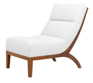 Contemporary White Upholstered Slipper Chair (9756085846323)