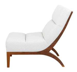 Contemporary White Upholstered Slipper Chair (9756085846323)