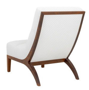 Contemporary White Upholstered Slipper Chair (9756085846323)