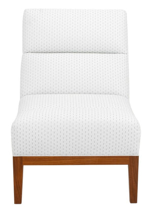 Contemporary White Upholstered Slipper Chair (9756085846323)