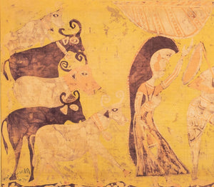 Indian Batik Art Textile Tapestry, 1965 (9846985556275)