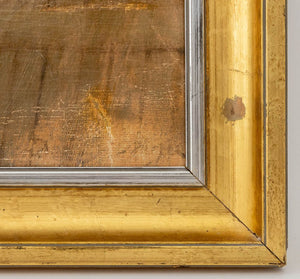 Illegibly Signed Courting Scene Oil on Canvas (9859453813043)
