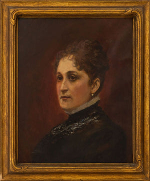 American School Portrait of Woman Oil, 19th C. (9893268128051)