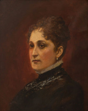 American School Portrait of Woman Oil, 19th C. (9893268128051)