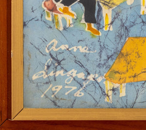 Illegibly Signed Street Scene Batik, 1976 (9846988505395)