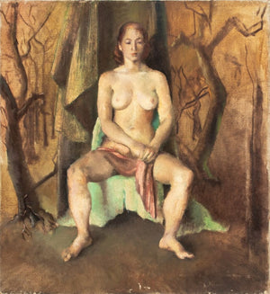James Otis Burnley Seated Nude Oil, ca. 1940 (9767020265779)