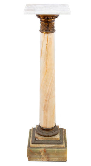French Gilt Metal Mounted Alabaster Pedestal (9706402316595)