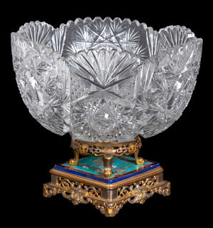 French Enamel Gilt Metal and Cut Glass Centerpiece (9756093284659)
