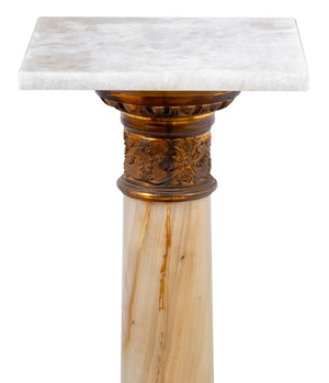French Gilt Metal Mounted Alabaster Pedestal (9706402316595)