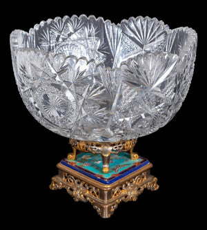 French Enamel Gilt Metal and Cut Glass Centerpiece (9756093284659)