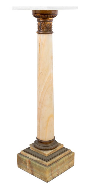 French Gilt Metal Mounted Alabaster Pedestal (9706402316595)