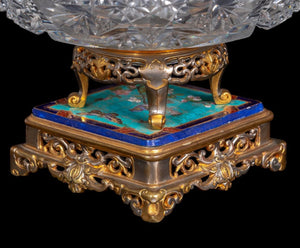 French Enamel Gilt Metal and Cut Glass Centerpiece (9756093284659)