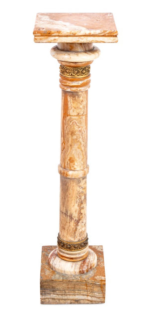French Gilt Metal Mounted Alabaster Pedestal (9706422567219)