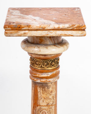 French Gilt Metal Mounted Alabaster Pedestal (9706422567219)