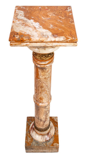 French Gilt Metal Mounted Alabaster Pedestal (9706422567219)