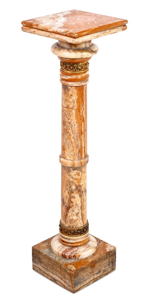 French Gilt Metal Mounted Alabaster Pedestal (9706422567219)