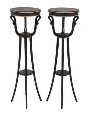 Empire Style Ebonized & Giltwood Pedestals, 2 (9738816586035)