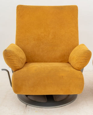 Ligne Roset Suede Upholstered Chair & Ottoman (9755184759091)
