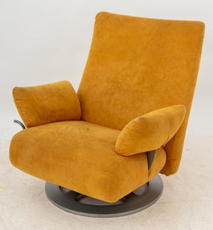 Ligne Roset Suede Upholstered Chair & Ottoman (9755184759091)