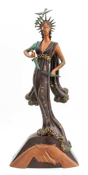 Erte "Peace" Patinated Bronze Sculpture, 1984 (9756522610995)