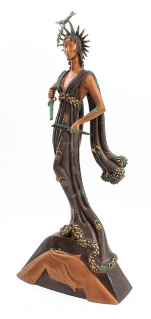 Erte "Peace" Patinated Bronze Sculpture, 1984 (9756522610995)