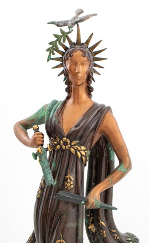 Erte "Peace" Patinated Bronze Sculpture, 1984 (9756522610995)