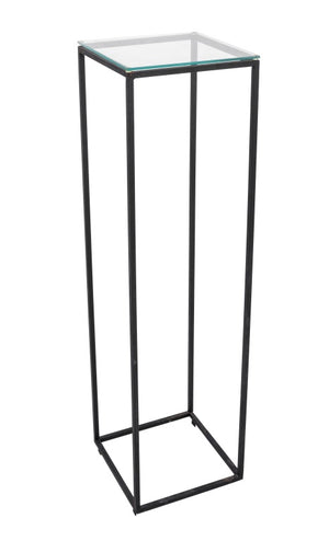 Patinated Steel and Glass Top Display Pedestals, 2 (9671751926067)