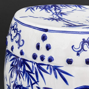 Thai Chinese Style Blue & White Ceramic Stools, 2 (9855714099507)