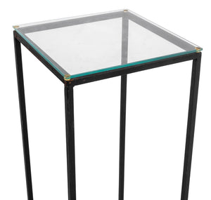 Patinated Steel and Glass Top Display Pedestals, 2 (9671751926067)