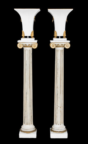 Hollywood Regency Patinated Metal Torchieres, 2 (9859473998131)