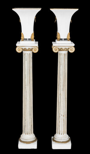 Hollywood Regency Patinated Metal Torchieres, 2 (9859473998131)