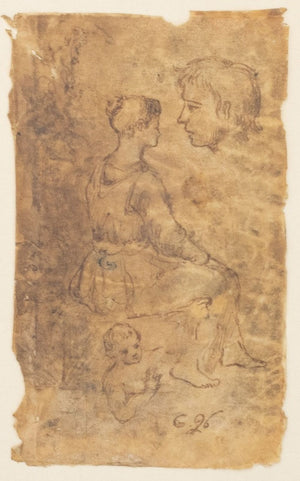 Old Master Figure Sketch Pencil on Vellum (9842643992883)