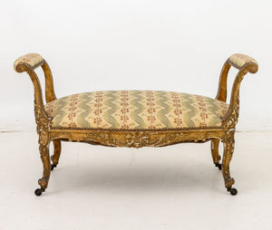 Louis XVI Style Giltwood Window Seat, 19th C. (9835725881651)