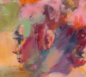 Mary Bernstein Abstract Seated Female Nude, Oil on Canvas (9738557358387)