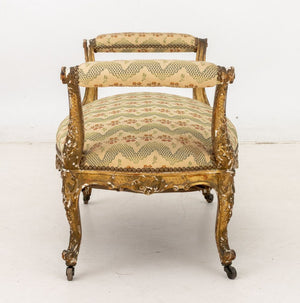 Louis XVI Style Giltwood Window Seat, 19th C. (9835725881651)
